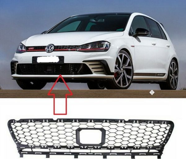 NEW GENUINE VW GOLF MK7 GTI FACELIFT FRONT BUMPER CENTER AIR GRILL BLACK 5GE853677B9B9 - Image 5