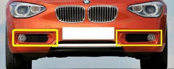 BMW NEW GENUINE F20 F21 TILL 2015 BASIS FRONT BUMPER FOG LIGHT GRILL SET 51117245869+51117245870 - Image 5