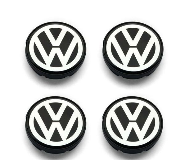 NEW GENUINE VOLKSWAGEN 55MM ALLOY WHEEL CHROME CENTRE HUBCAP 4PCS 6N0601171
