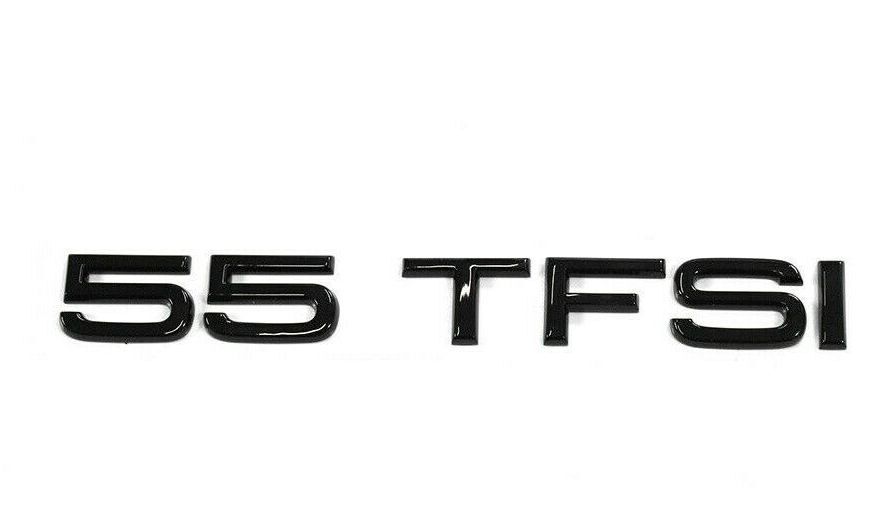 NEW GENUINE AUDI A6 A7 A8 Q5 Q8 55 TFSI TRUNK LETTERING BADGE GLOSS BLACK EMBLEM 4M0853744CT94