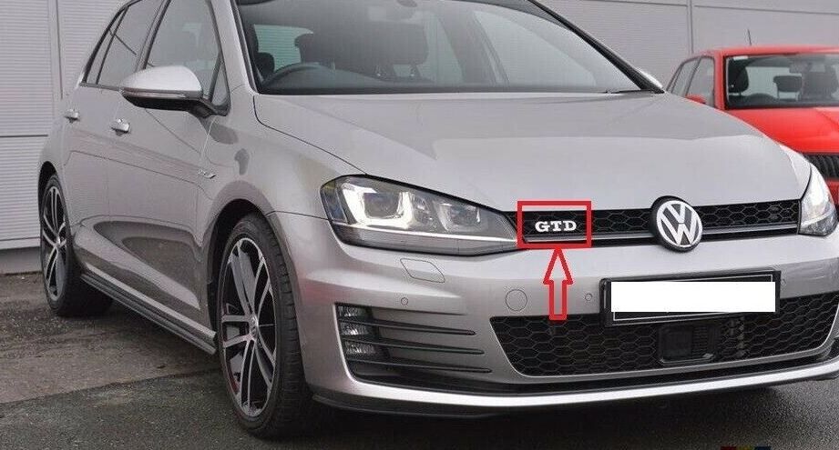 NEW GENUINE VW GOLF MK7.5 GTD FRONT GRILLE BADGE EMBLEM BLACK BRIGHT CHROME 5G0853679AHDPJ - Image 2