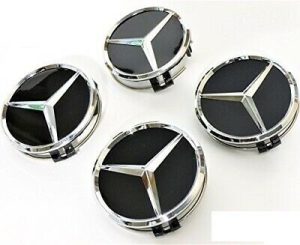 NEW GENUINE MERCEDES BENZ MB WHEEL CENTER HUB CAP BLACK 4PCS A0004002700 9040