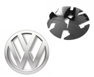 NEW GENUINE VOLKSWAGEN VW TRANSPORTER FRONT BUMPER EMBLEM BADGE PAIR SET