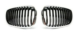 NEW GENUINE BMW 3 SERIES E46 FRONT BUMPER KIDNEY GRILLE CHROME PAIR SET