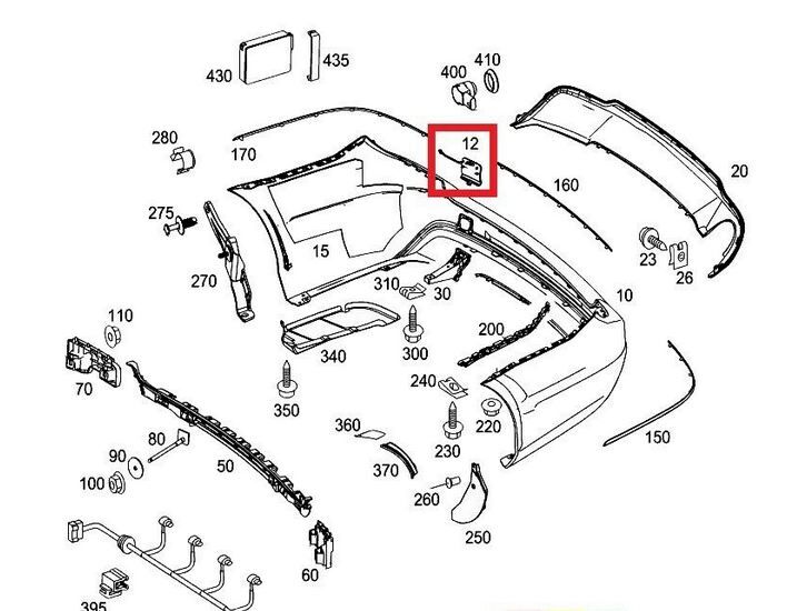 NEW GENUINE MERCEDES-BENZ C-CLASS (W204) REAR BUMPER AMG TOW HOOK COVER CAP A20488503269999 - Image 2