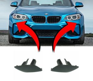 NEW GENUINE BMW 2 SERIES F87 M SPORT HEADLIGHT WASHER COVERS PAIR SET N/S + O/S 51118068557 + 51118068558