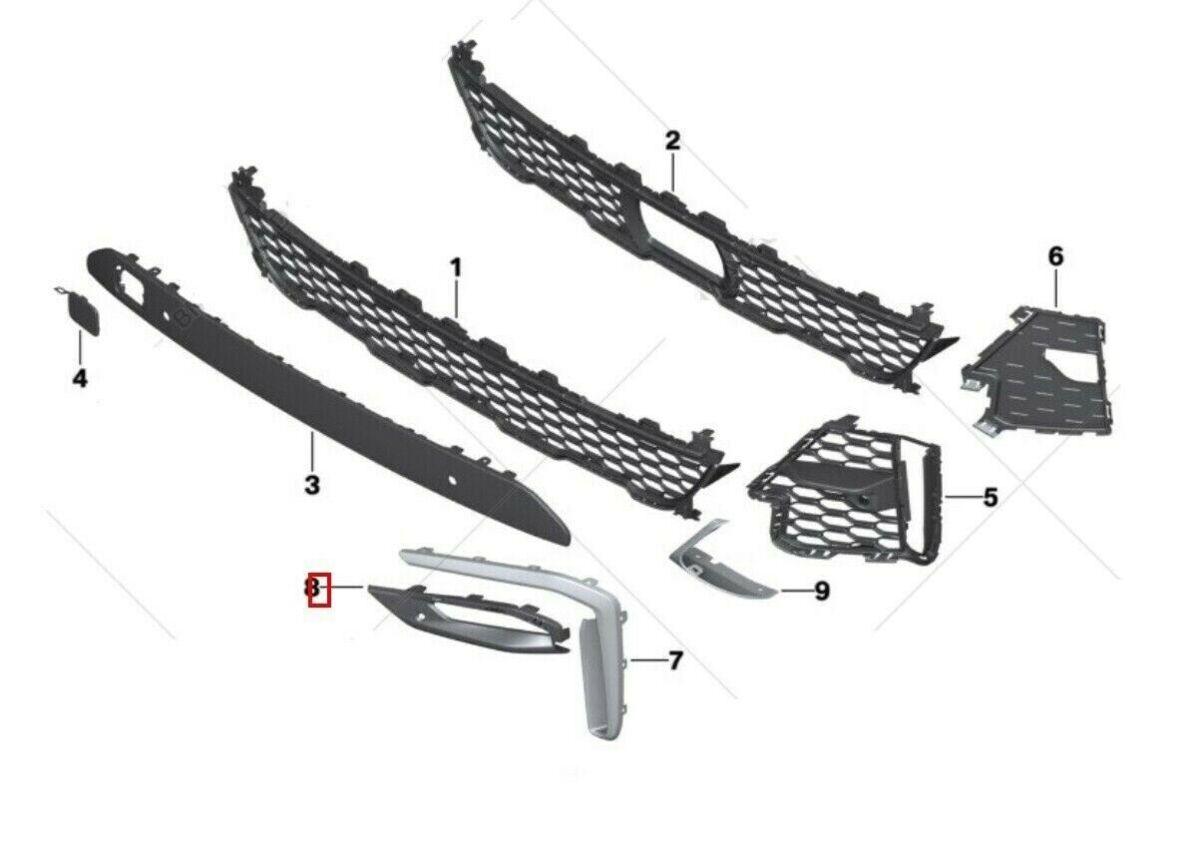 FOR NEW GENUINE BMW G07 X7 30dX 40iX 50iX M50dX SAV COVER FOG LAMP LEFT - Image 3