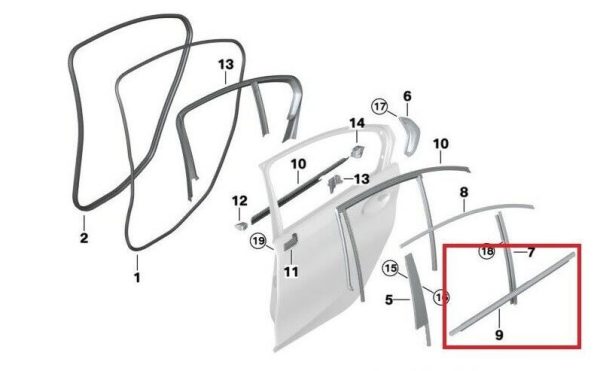 NEW GENUINE BMW 3 SERIES G20 REAR DOOR SHAFT COVER TRIM RIGHT O/S 51337465152 - Image 2