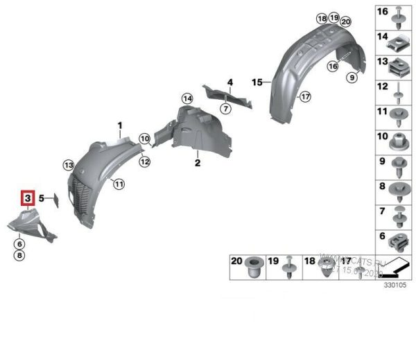 NEW GENUINE BMW X6 F16 FRONT RIGHT WHEEL HOUSING COVER BOTTOM PART 51718059318 - Image 3
