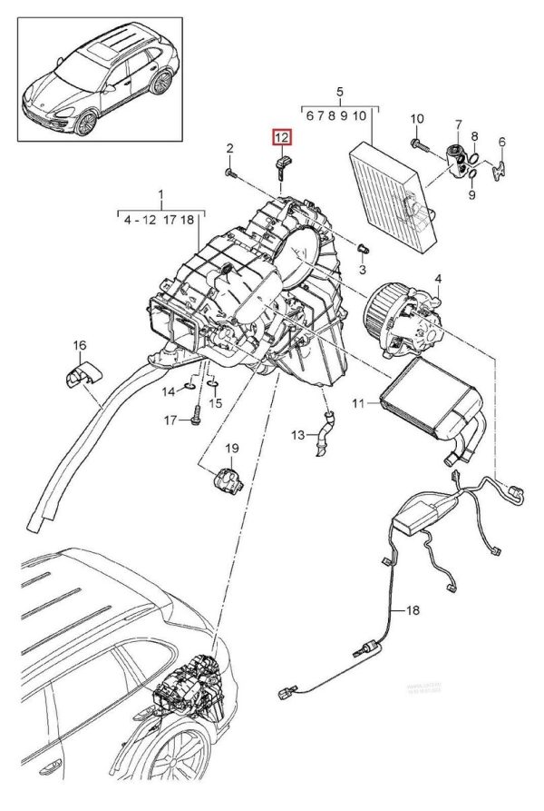 NEW GENUINE PORSCHE CAYENNE 958 INTERIOR AIR CLIMATE TEMP TEMPERATURE SENSOR 95857230400 - Image 3