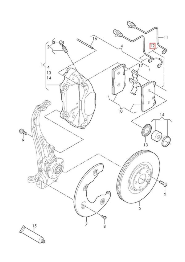 NEW GENUINE AUDI Q5 2013 - 2016 BRAKE PAD WEAR INDICATOR SENSOR 4G0615121C - Image 4