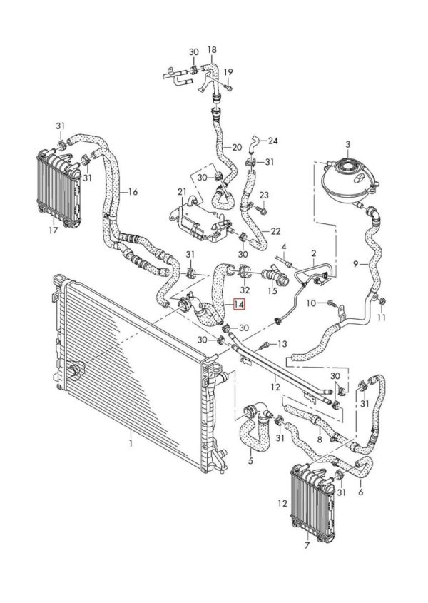 NEW GENUINE AUDI Q5 FY 2016 - 2020 WATER COOLANT PIPE HOSE 80A122055AH - Image 3