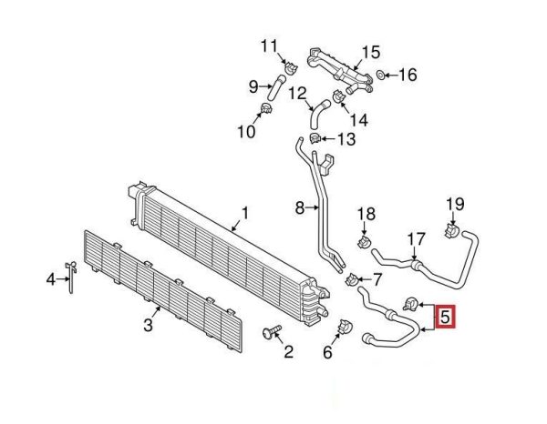 NEW GENUINE AUDI Q5 2013 - 2017 3.0L V6 INTERCOOLER LOWER HOSE 8R0145923A - Image 2