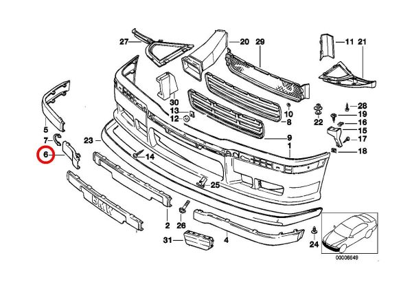 NEW GENUINE BMW 3 SERIES E36 FRONT M SPORT BUMPER TOW HOOK EYE COVER 51112265639 - Image 8