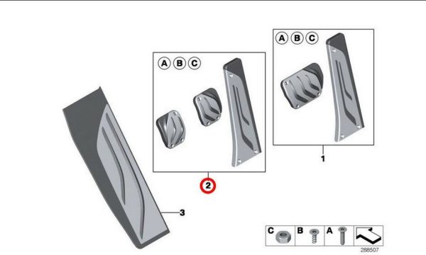 BMW NEW GENUINE M PERFORMANCE MANUAL TRANSMISSION STAINLESS STEEL PEDAL PADS 35002232276 - Image 8