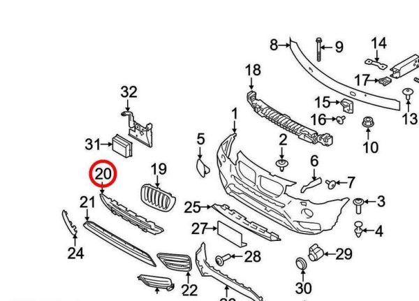 BMW NEW GENUINE X4 SERIES F26 FRONT UPPER OPEN CENTER GRILL 51117338492 - Image 5