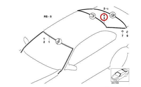 GENUINE BMW 5 SERIES E39 REAR WINDSHIELD LOWER MOULDING SEAL 51318159786 - Image 4