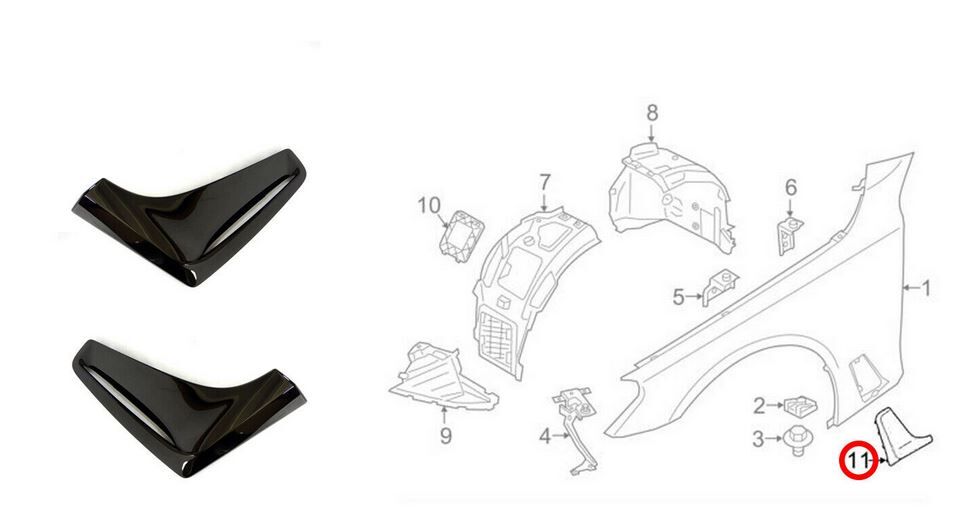 NEW GENUINE BMW 7 SERIES G11 G12 M SIDEWALL AIR DUCT GRILLS PAIR SET N/S + O/S 51128065377 + 51128065378 - Image 2