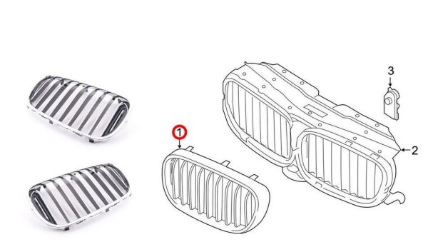 NEW GENUINE BMW 7 SERIES G11 G12 FRONT CHROME KIDNEY GRILLS PAIR SET N/S + O/S 51137357011 + 51137357012 - Image 6