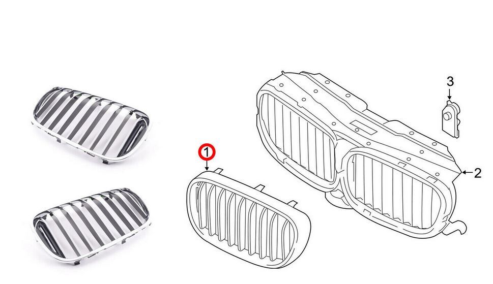 NEW GENUINE BMW 7 SERIES G11 G12 FRONT CHROME KIDNEY GRILLS PAIR SET N/S + O/S 51137357011 + 51137357012 - Image 6