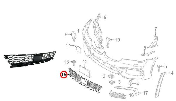 NEW GENUINE M SPORT BMW 7 SERIES G11 G12 FRONT LOWER BUMPER GRILL 51118061124 - Image 7