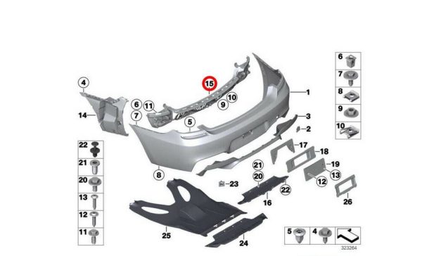 NEW GENUINE BMW 6 SERIES F06 F12 F13 M REAR BUMPER CENTER SUPPORT BRACKET 51127223161 - Image 6