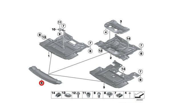 NEW GENUINE BMW 5 SERIES F10 F11 FRONT M SPORT BELLY PAN ADAPTER 51757905276 - Image 4