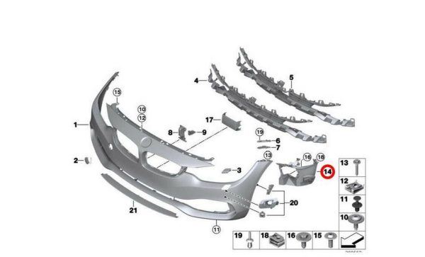 NEW GENUINE BMW 4 SERIES F32 F33 F36 FRONT FOG LAMP SUPPORT BRACKETS PAIR SET 51117294655 + 51117294656 - Image 5