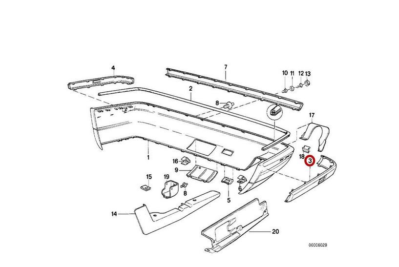 NEW GENUINE BMW 5 SERIES E34 REAR BUMPER RUBBING STRIP MOULDING RIGHT OS 51121944186 - Image 5