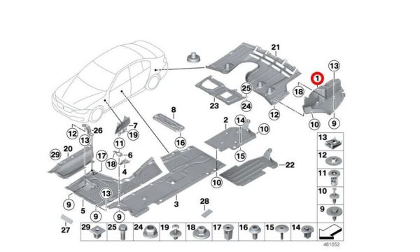 NEW GENUINE BMW 3 SERIES F30 F31 REAR M SPORT BUMPER UNDERBODY PANELING RIGHT OS 51757258048 - Image 5