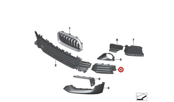 NEW GENUINE BMW X2 SERIES F39 FRONT BUMPER LATERAL GRID GRILL LEFT N/S 51117429015 - Image 2