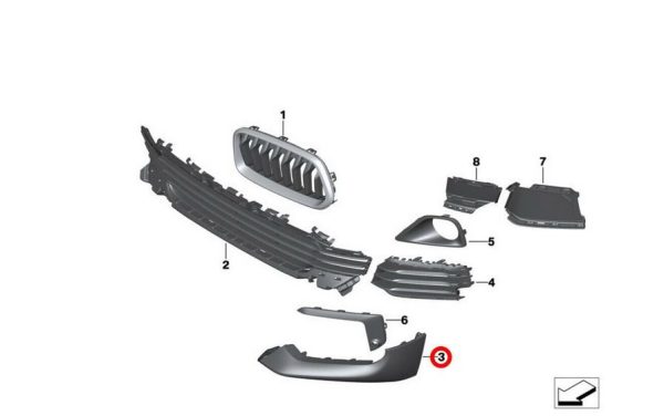 NEW GENUINE BMW X2 SERIES F39 FRONT BUMPER TRIM COVER RIGHT O/S 51117445092 - Image 2