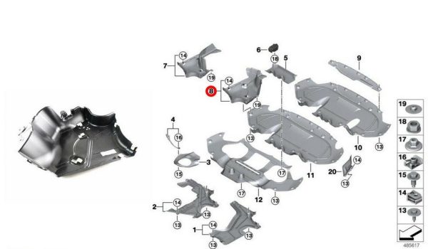 NEW GENUINE BMW 5 SERIES G30 G31 REAR UNDER BODY PANELING RIGHT O/S 51757351648 - Image 2