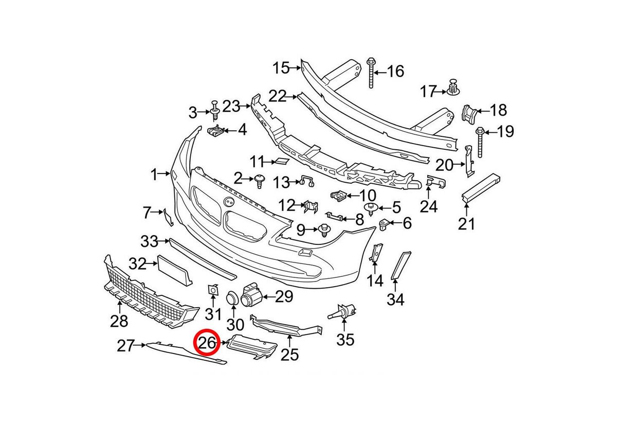 NEW GENUINE BMW 6 SERIES F06 F12 F13 FRONT BUMPER AMOeK GRILL LEFT N/S 51117247571 - Image 2