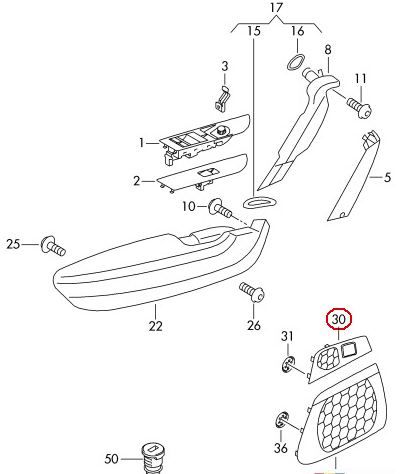 NEW GENUINE VW CC 09-16 FRONT RIGHT O/S DOOR TWEETER COVER BLACK LHD 3C1868158A9B9 - Image 2