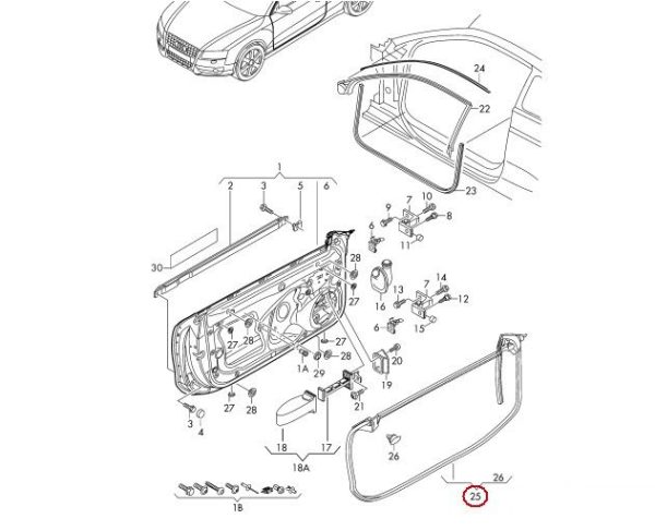 NEW GENUINE AUDI A5  2008-2016 OUTER RUBBER DOOR SEAL RIGHT O/S 8T0837912G - Image 2