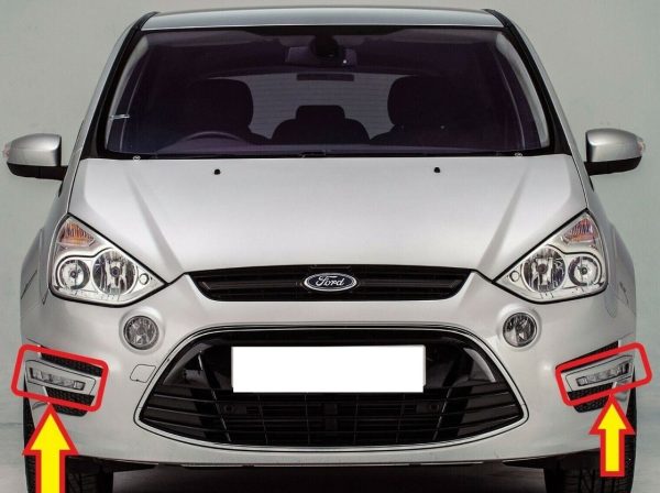 NEW GENUINE FORD S-MAX 10-15 FRONT BUMPER DTRL LIGHT COVER PRIMED LEFT RIGHT SET 1866205+1866206 - Image 4