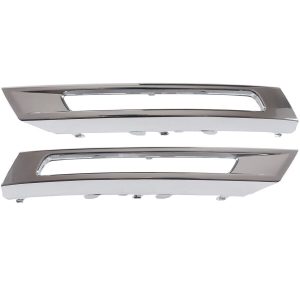 NEW GENUINE MERCEDES MB ML CLASS W166 FRONT BUMPER DRL LIGHT CHROME TRIM SET L+R  A1668850874 + A1668850774