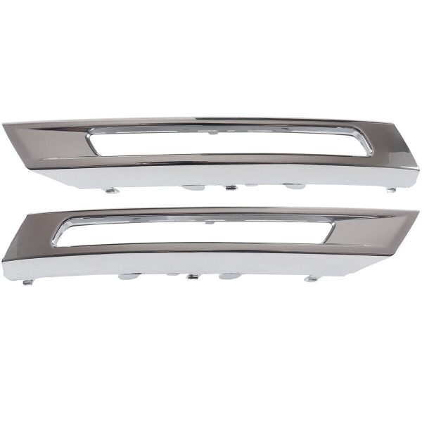 NEW GENUINE MERCEDES MB ML CLASS W166 FRONT BUMPER DRL LIGHT CHROME TRIM SET L+R  A1668850874 + A1668850774