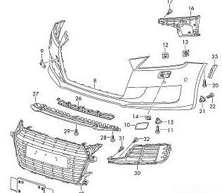 NEW GENUINE AUDI TT 15-17 FRONT BUMPER TOW HOOK EYE COVER PRIMED 8S0807241 GRU - Image 3