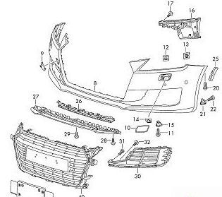 NEW GENUINE AUDI TT 15-17 N/S LEFT FRONT BUMPER SUPPORT BRACKET 8S0807095 - Image 2