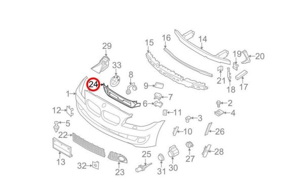 NEW GENUINE BMW 5 SERIES F10 F11 FRONT M SPORT BUMPER LOWER CENTER GRILL FRAME 51748049347 - Image 5