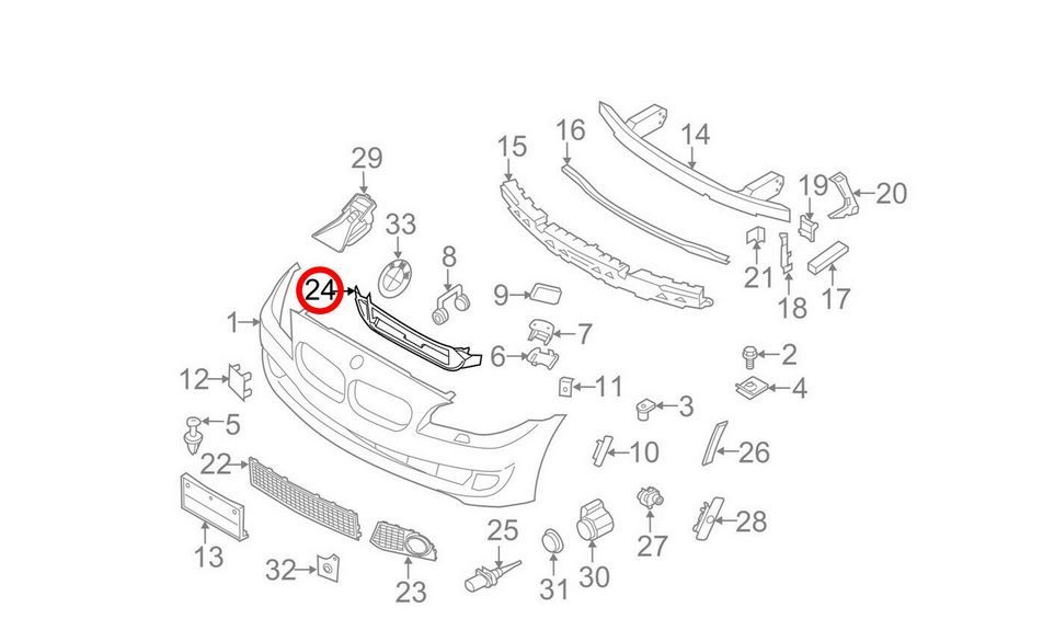 NEW GENUINE BMW 5 SERIES F10 F11 FRONT M SPORT BUMPER LOWER CENTER GRILL FRAME 51748049347 - Image 5