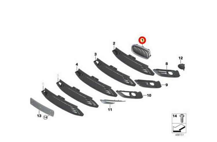 NEW GENUINE BMW 2 SERIES F45 F46 FRONT KIDNEY GRILLS LUXURY PAIR SET N/S + O/S 51137379609 + 51137379610 - Image 2