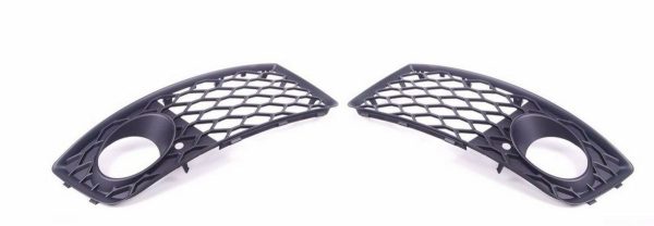 GENUINE AUDI RS4 B7 N/S LEFT RIGHT O/S BUMPER GRILL FOG LIGHT SURROUND BLACK SET 8E0807681E3FZ + 8E0807682E3FZ - Image 2