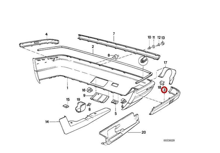 NEW GENUINE BMW 5 SERIES E34 REAR BUMPER RUBBING STRIP MOULDING LEFT N/S 51121944185 - Image 5
