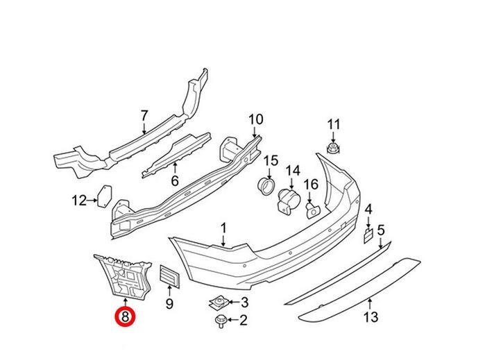 NEW GENUINE BMW 3 SERIES F30 F31 LCI REAR BUMPER MOUNTING BRACKET RIGHT O/S 51127384466 - Image 4