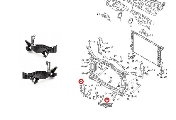 NEW GENUINE AUDI RS5 2012 - 2016 HEADLIGHT MOUNTING BRACKETS PAIR SET N/S + O/S 8T0805607D + 8T0805608D - Image 5