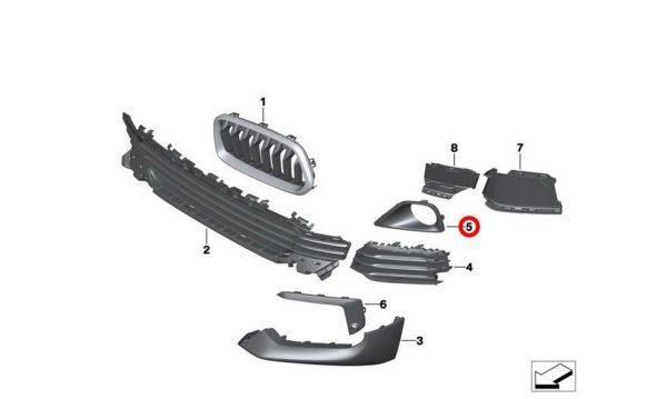 NEW GENUINE BMW X2 SERIES F39 FRONT BUMPER FOG LIGHT COVER RIGHT O/S 51117435124 - Image 2