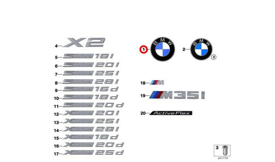 NEW GENUINE BMW X2 SERIES F39 HOOD BONNET 82MM BADGE LOGO 51147463692 - Image 4